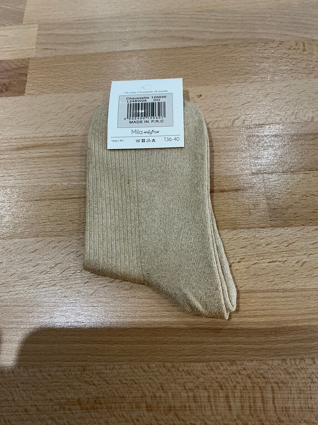 Chaussettes à paillettes doré « tata extra »