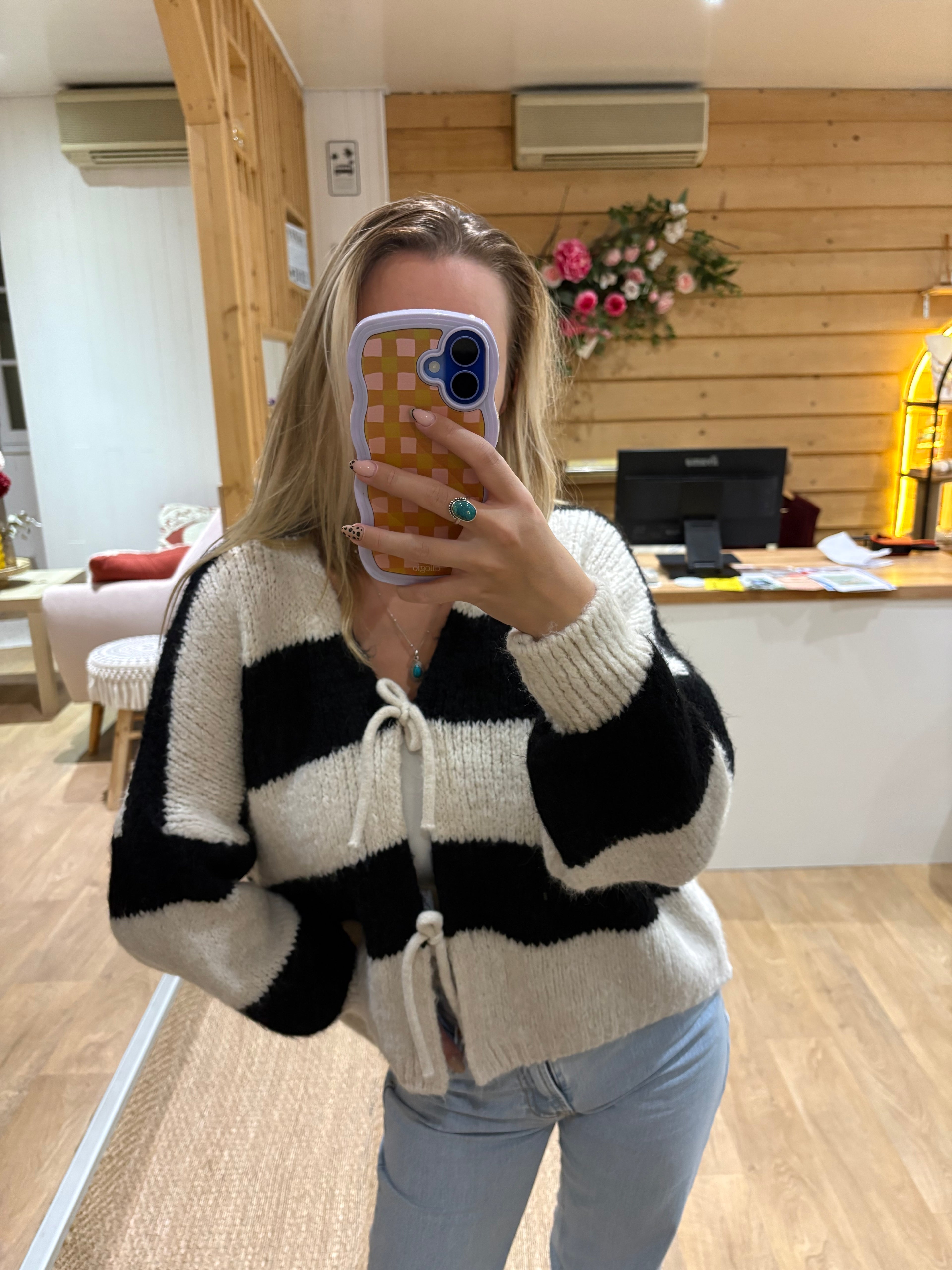 Gilet grosse maille noir