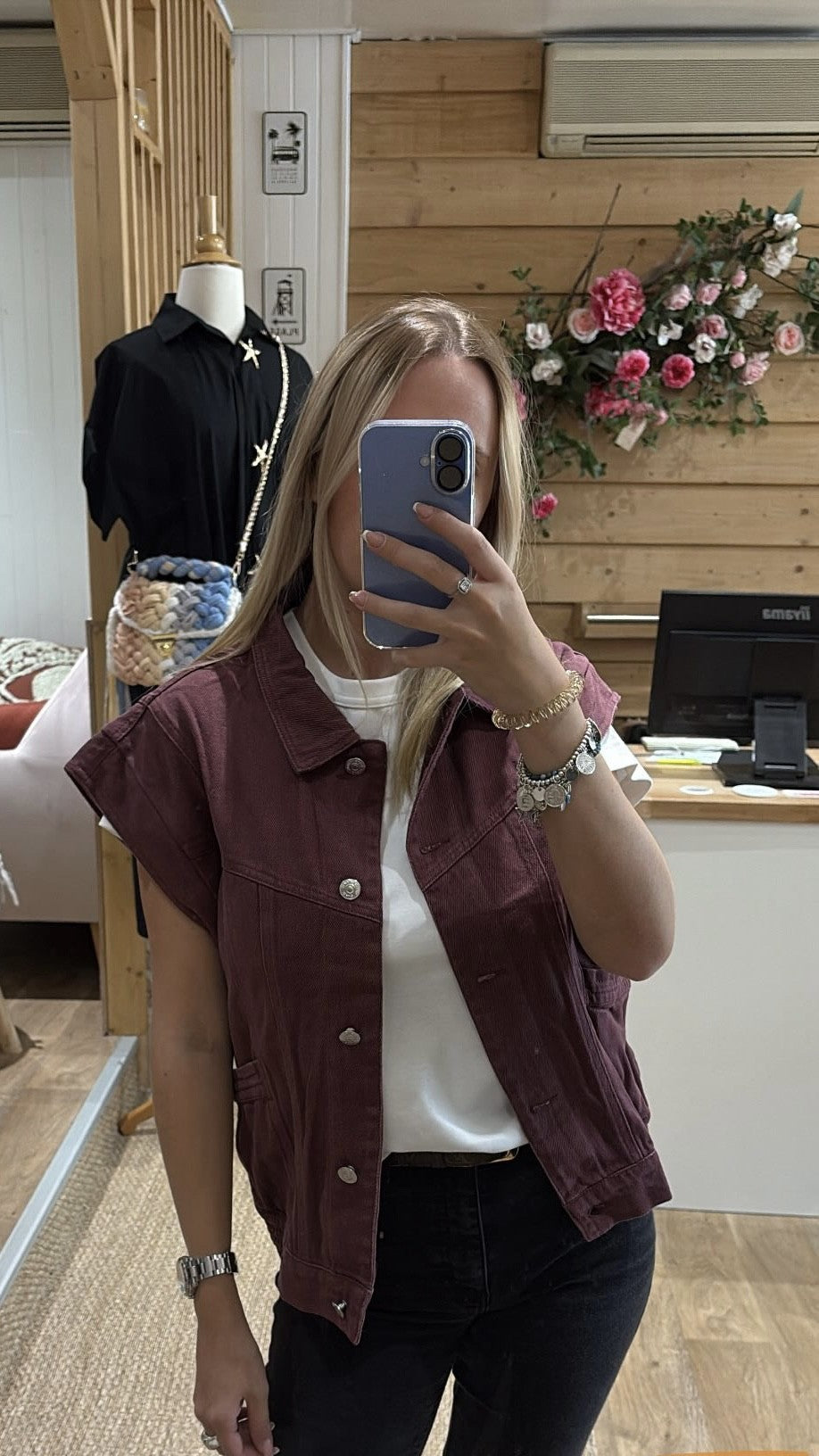 veste sans manches  en jean